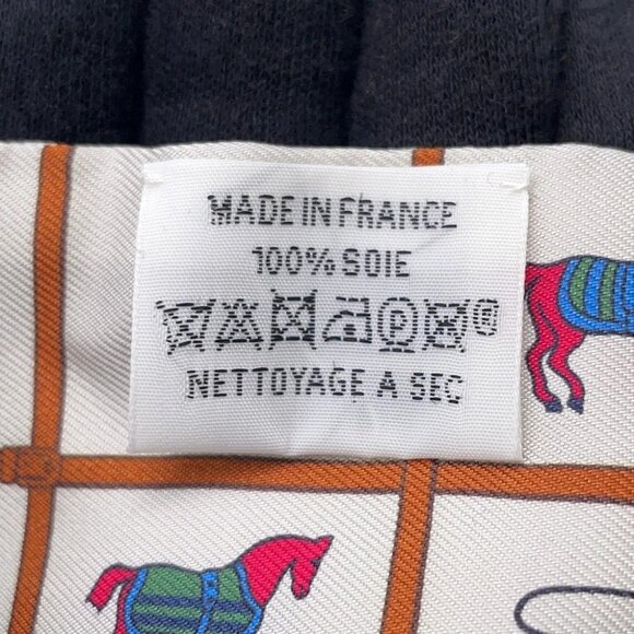 HERMES Twilly Couvertures et Tenues de jour Silk100% Cream/Blanc/Rose - Picture 4 of 8